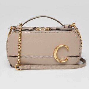 Chloe Motty Grey Leather C Mini Vanity Bag